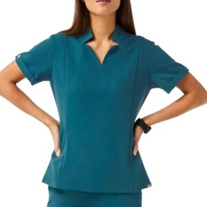 Figs Inala Slim Short Sleeve Scrub Top Discontinued Style Ceil Blue Small